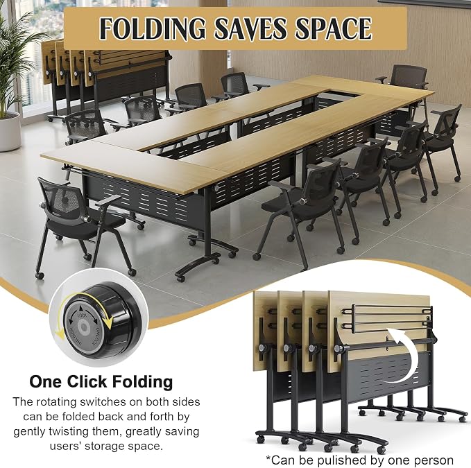 Conference Table, 55.1''Folding Conference Room Table - Image 3