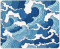 Auhoahsil Mouse Pad, 12 x 10 in Japanese Style Wave Computer Mouse Pad by Auhoahsil