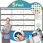 Large Dry Erase Calendar for Wall, Reusable by LushleafDesigns