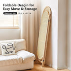 Asnefeli Room Divider 3 Panels, Hand-Woven Rattan Room Divider Wall, Foldable - Image 6