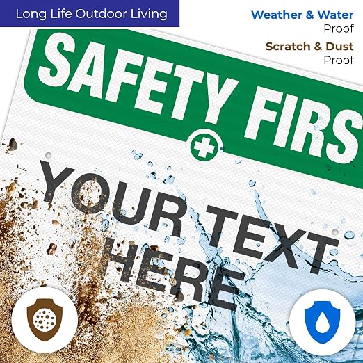 Custom Safety First Sign, OSHA Sign, 18x24 Inches, 3M EGP Reflective .080 - Image 5