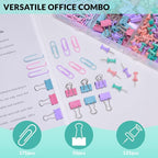 LincOficey 350pcs Paper Clips Binder Clips and Push Pins Set, Small Clips - Image 3