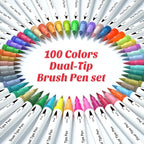 feela 100 Colors Dual Tip Brush Pens - Image 2