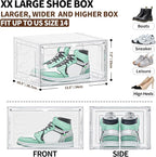 TOFWOF 6 Pack XX Large Shoe Organizer, Heavy-Duty Hard Thicken Plastic Clear - Image 4