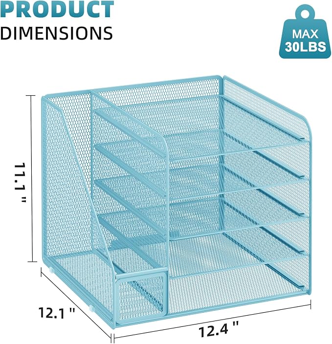 Marbrasse Desk Organizers and Accessories, 5-Tier Paper Letter Tray Organizer - Image 6