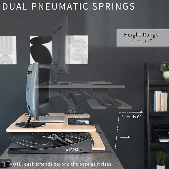 VIVO 42 inch Height Adjustable Stand Up Desk Converter, V Series, Quick Sit to - Image 5