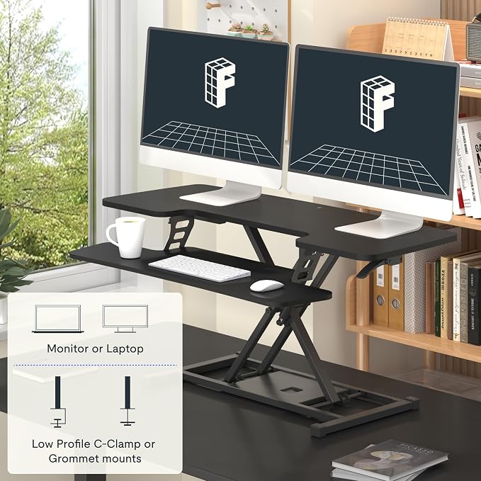 FLEXISPOT 40" Wide Standing Desk Converter Sit to Stand up Riser Height - Image 5