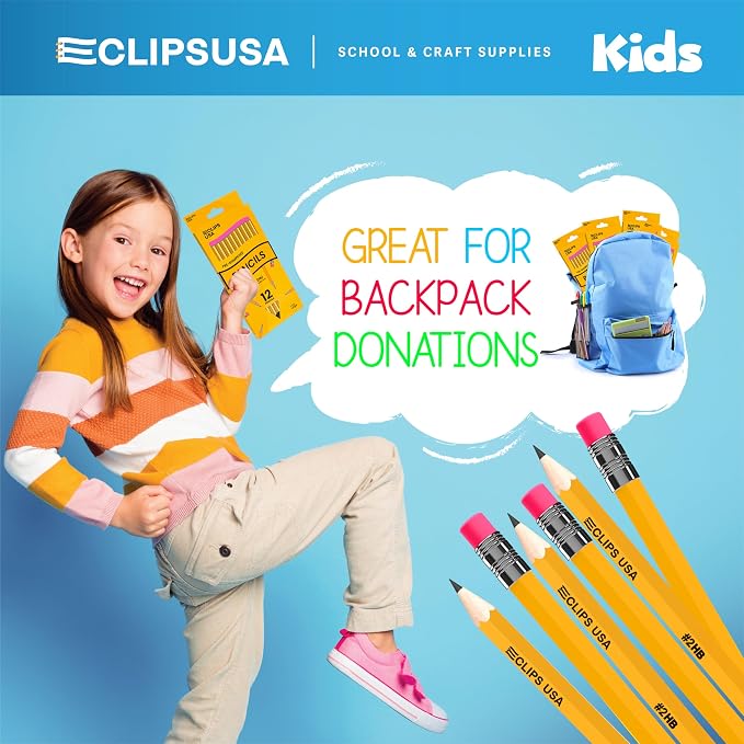 E-CLIPS USA Pencils Bulk Pencils #2 Number 2 pencil Pre-Sharpened Pencil Bulk - Image 3