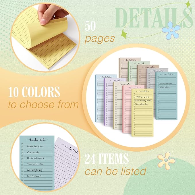 Censen 10 Pack 500 Sheets To Do List Notes Daily Checklist Notepads - Image 2