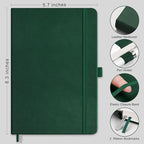 RETTACY Bullet Dotted Journal Notebook, 256 Pages, A5 Medium Size, Leather - Image 2