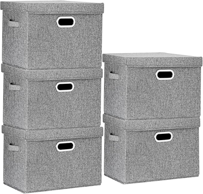 TYEERS Large Storage Bins with Lids, Collapsible, Fabric Storage Boxes by StorageOrganization