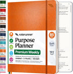 Roterunner Purpose Planner Notebook B5 5.8”x8.3” Undated 2026 Daily Weekly and by Roterunner
