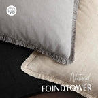 Foindtower Set of 2 Decorative Linen Fringe Throw Pillow Covers Cozy Farmhouse - Image 4