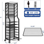 Simple Trending 12 Tier Rolling File Cart, Desk File Organizer - Image 7