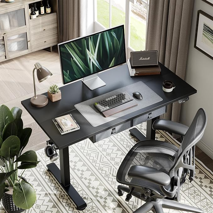 Agilestic Standing Desk with 2 Drawers, Adjustable Height Electric Desk with - Image 4