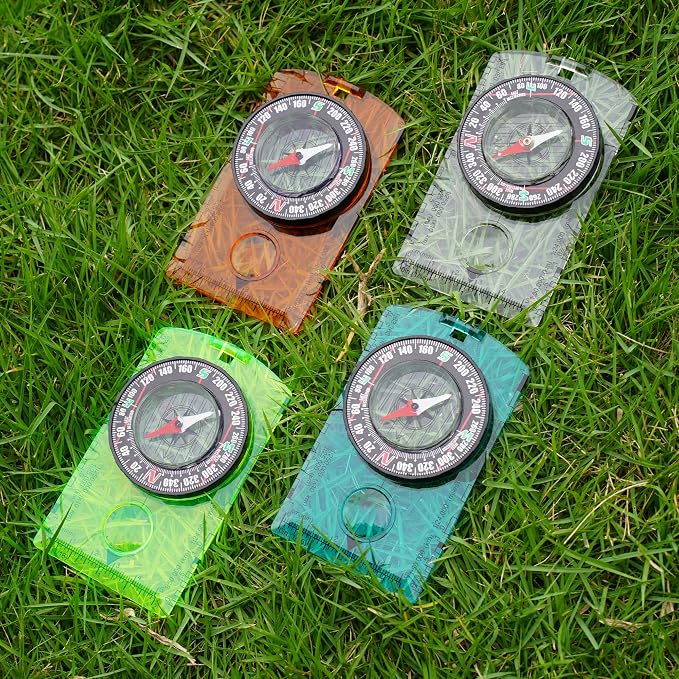 4 Pcs Outdoor Compass with Adjustable Declination, Scale. Multifunctional - Image 6