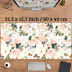 Desk Mat Pink Floral Desk Pad Cute Flowers Mouse Pad Gaming XL Large Mousepad - Image 3