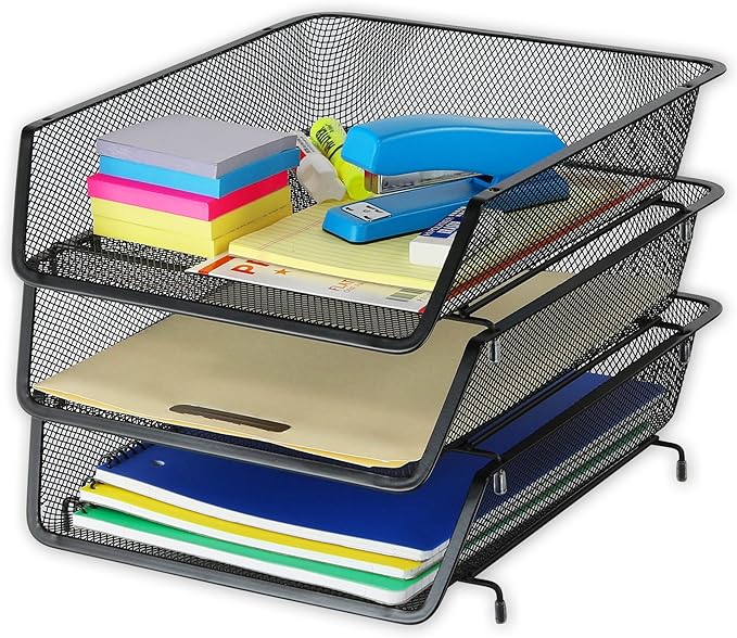 Simple Houseware Stackable Desk File Document Letter Tray Organizer, 3 Packs by SimpleHouseware