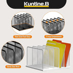 Kuntine.B Desk File Organizer Upright Mesh Desktop Organizer File Sorter Office - Image 4