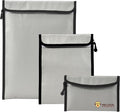 3 Pcs Fireproof Waterproof Document Bag, Fire and Water Resistant Safe Zipper by Unknown