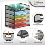 2 Pack Letter Tray 5-Tier Desk Organizer File Paper Holder - Image 3