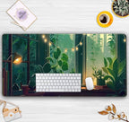 Cute Green Lofi Desk Mat Plants Mouse Pad Anime Forest Aesthetic Nature Desk Pad - Image 7