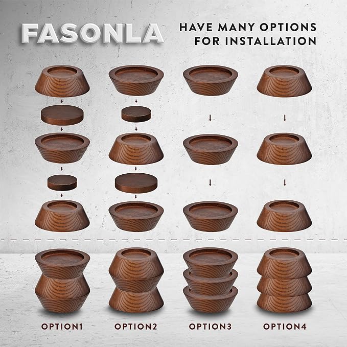 FASONLA Bed Risers, Furniture Risers Can be Adjusted to 2'' 3''or 4'', Lifts - Image 4