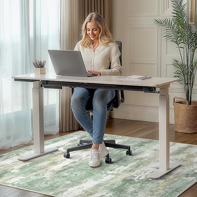 Office Chair Mat for Hardwood Tile Floor, Abstract 48"X 72" Desk Mats for - Image 2