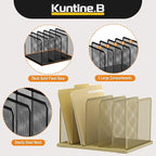 Kuntine.B Desk File Organizer Upright Mesh Desktop Organizer File Sorter Office - Image 4
