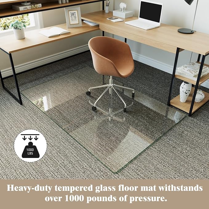 Koonmi Tempered Glass Chair Mat - Image 5