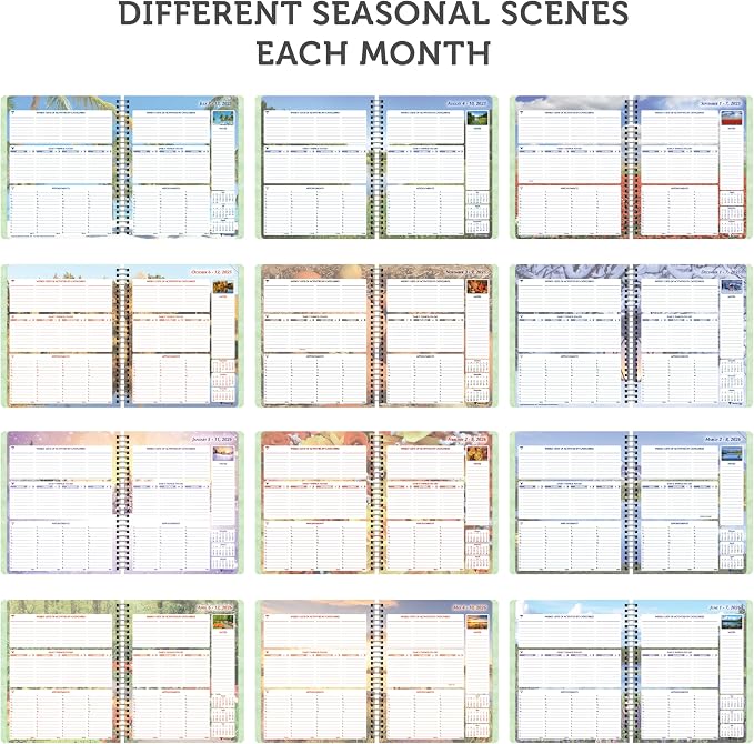 Planner Pad Spiral Bound 3-Tier Funnel Down 12 Month Organizer, July 2025 – - Image 3