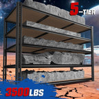 ROOMFAVE 60" W Garage Shelving 72" H Metal Shelving 3500LBS Storage Shelves - Image 4