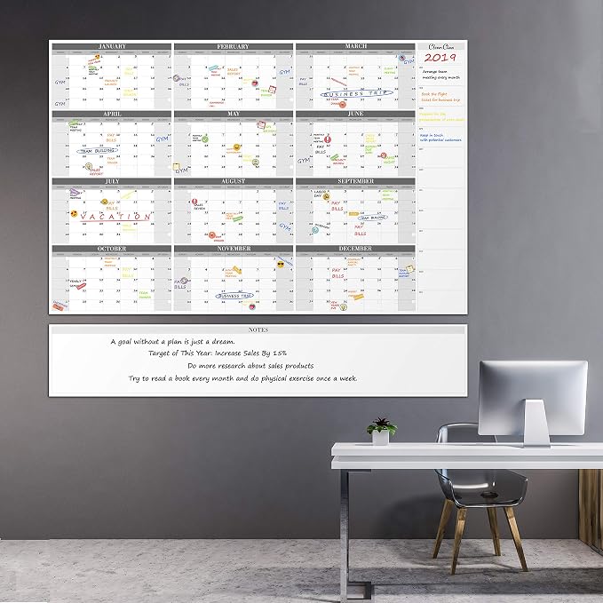 CLEVER CLEAN Large Dry Erase Wall Calendar - Image 6
