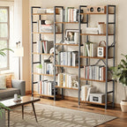 SUPERJARE Triple 5 Tier Bookshelf, Bookcase - Image 9