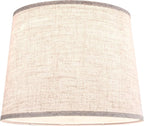 GO&SO Large Oatmeal Linen Drum Lamp Shade - Image 5