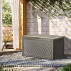 Decksplore 100 Gallon Lockable Resin Deck Box, Waterproof Outdoor Storage Box - Image 7
