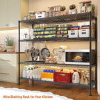 REIBII Storage Shelves 45.3''W Wire Shelving Unit 4 Tier Metal Shelves - Image 4