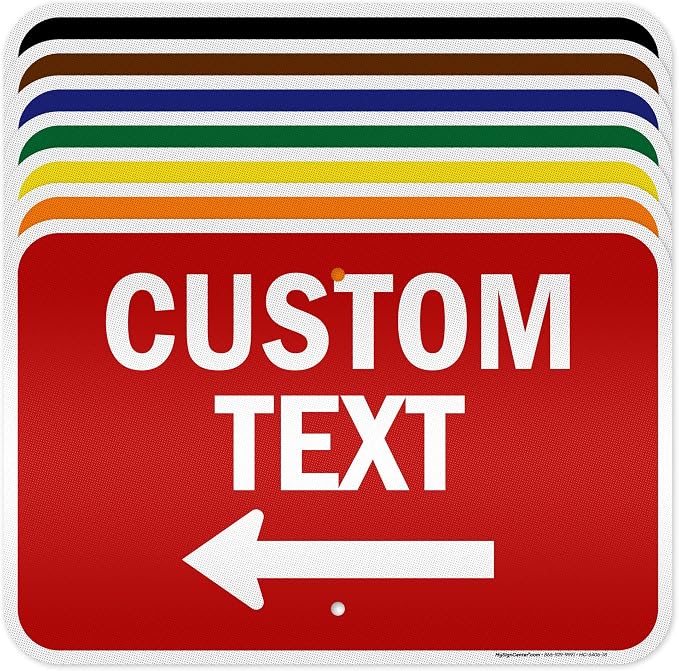 Custom Arrow, Custom Directional Sign, Left Arrow, 12x18 Inches, 3M EGP by MySignCenter