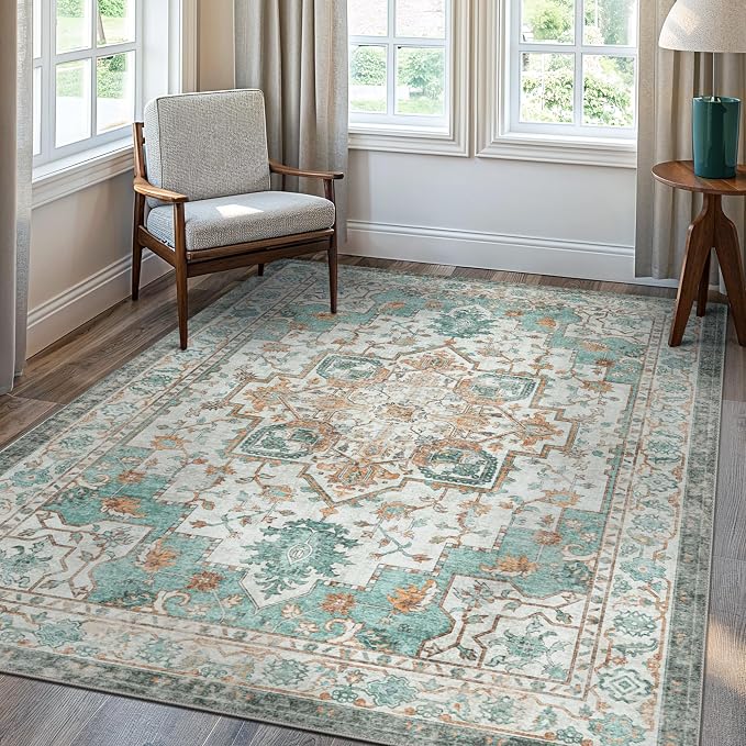 GENIMO 5x7 Area Rugs for Living Room, Machine Washable Non Slip Vintage Rugs - Image 2