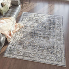 Rugcomf Area Rug 4x6 Rug Washable Boho Rugs Non Slip Low Pile Soft Floral Small by Rugcomf