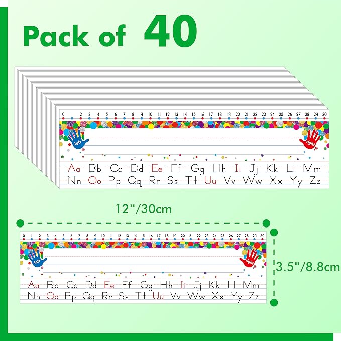 40 PCS Desk Nameplates, Waterproof Confetti Desk Name Tags - Image 2