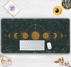 Dark Academia Mousepad Forest Green XXL Desk Mat Gold Moon Phases Large - Image 7