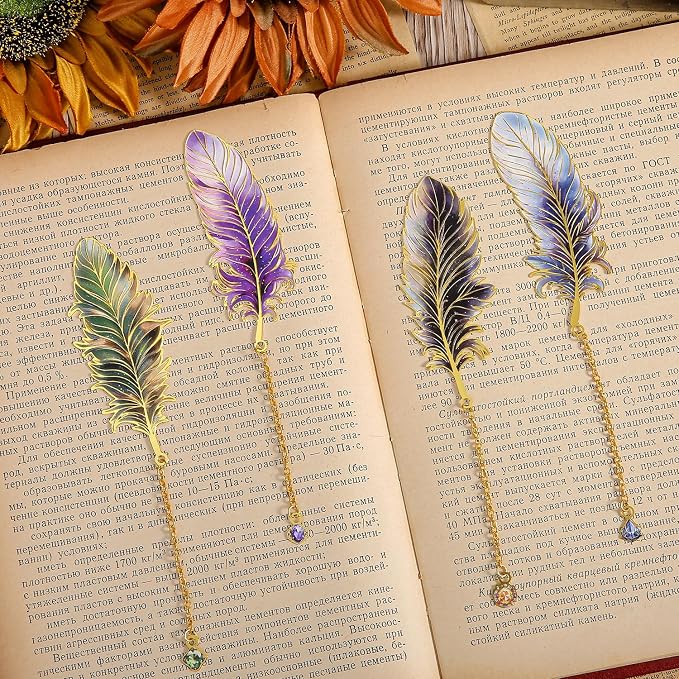 Feather-Shaped Metal Bookmarks - Image 3