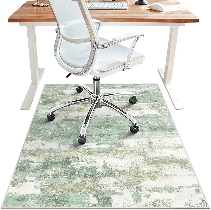 Office Chair Mat for Hardwood Tile Floor, Abstract 48"X 60" Desk Mats for by BESBLEE