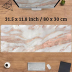 Cute Desk Mat Rose Gold Marble Mouse Pad Gaming XL Large Extended Desk Matt - Image 3