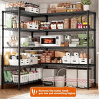 REIBII 1600LBS Storage Shelves 69.8''W Metal Shelving 5 Tier Wire Shelving Unit - Image 9