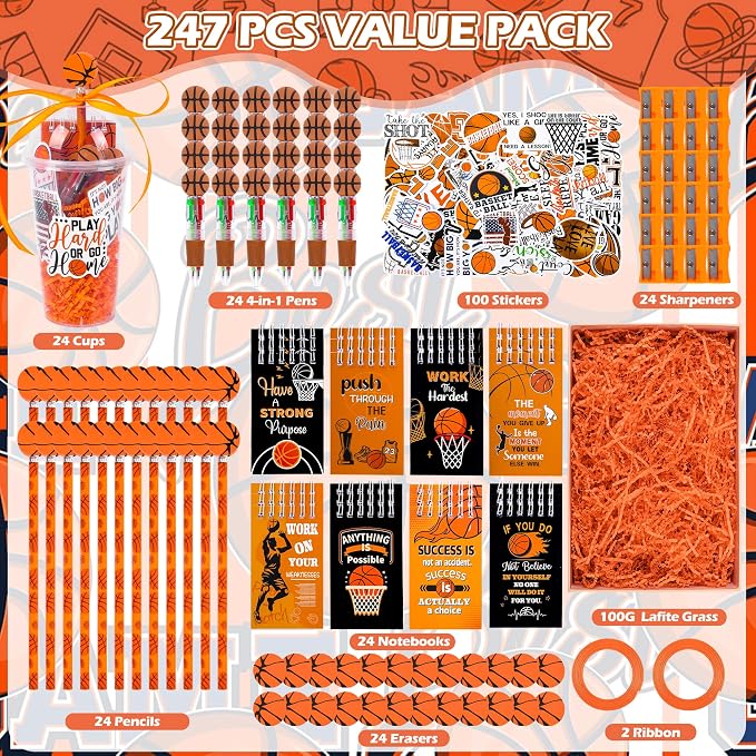 LiYiQ 247 Pcs Basketball Party Supplies Return Gifts - Image 4