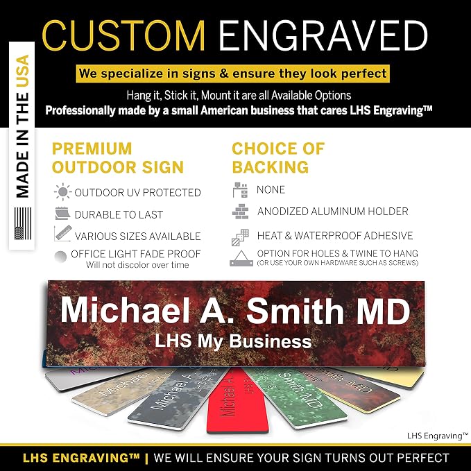 Personalized Name Plate with Choice of Mounting Holders - Image 2