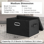 Graciadeco Medium 15" 21 Quart Collapsible Stackable Storage Bins - Image 2