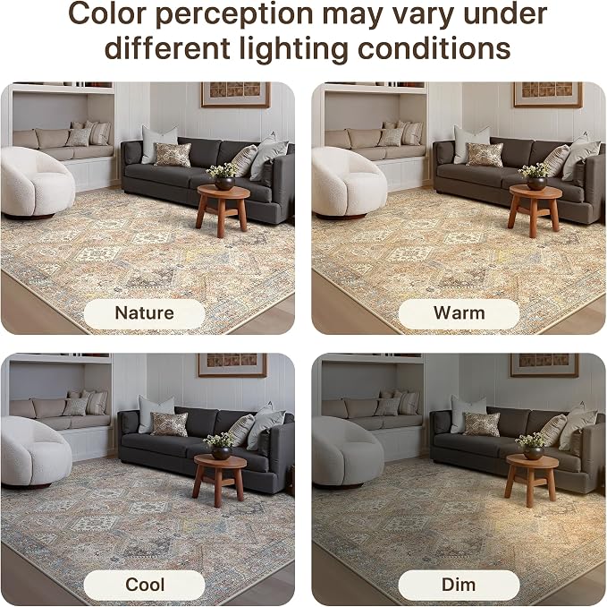 GENIMO Runner Rug 2x10 Non Slip Machine Washable Hallway Runner Vintage Rug - Image 7